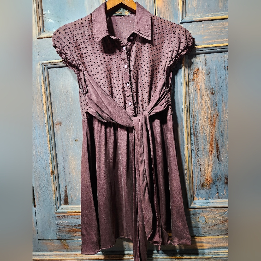 Silk tank top burgundy med